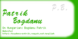 patrik bogdanu business card